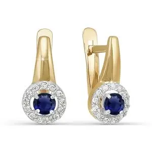 Серьги с английским замком из красного золота