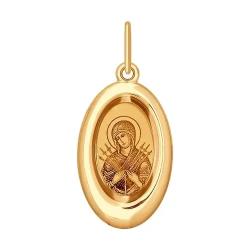 Подвеска икона из красного золота