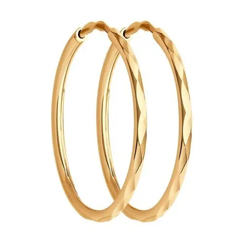 Серьги конго из красного золота