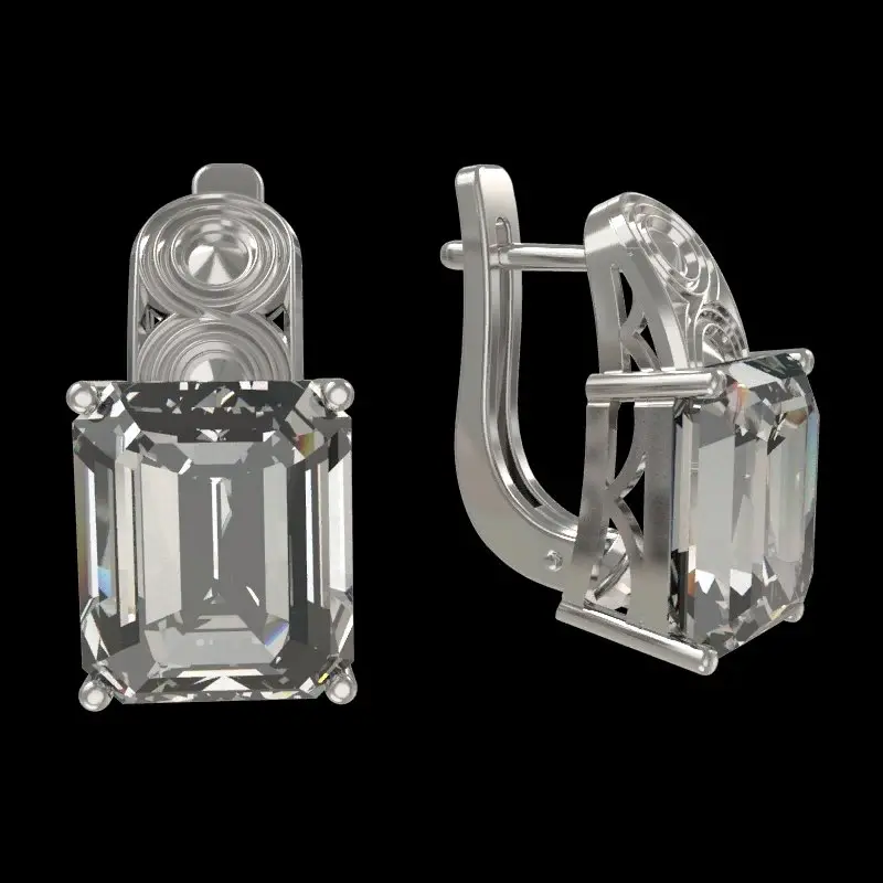 Серьги с английским замком из серебра