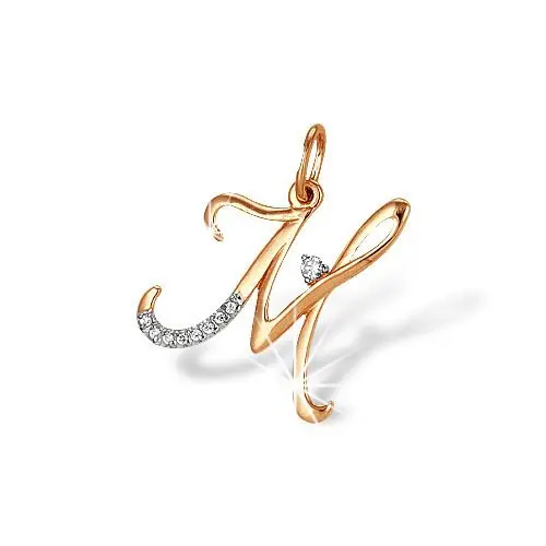 Подвеска буква из красного золота