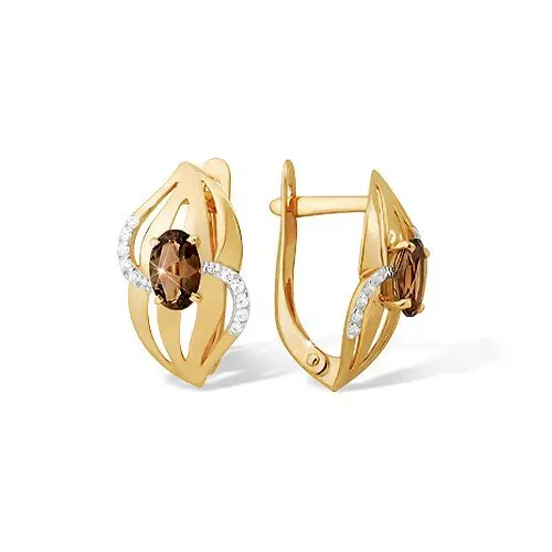 Серьги с английским замком из красного золота