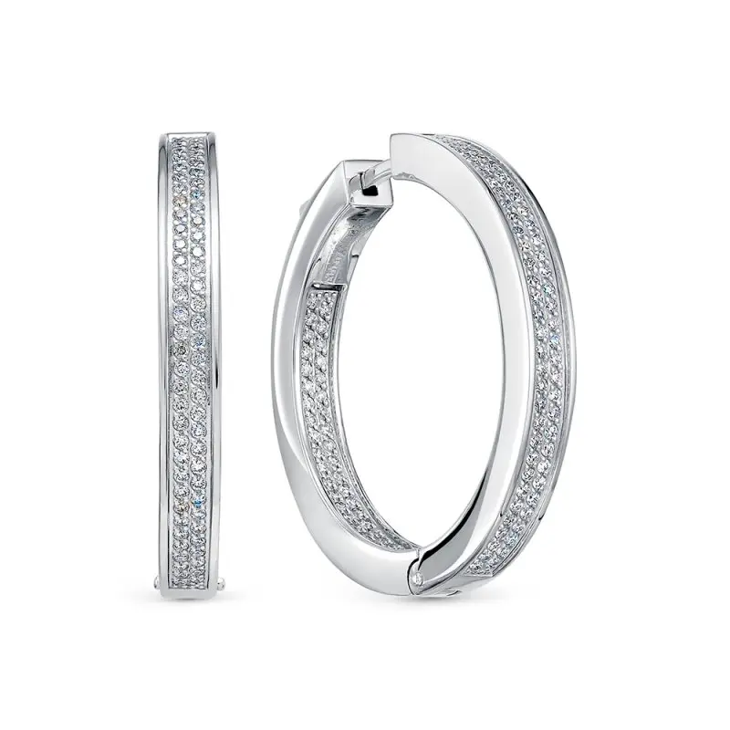 Серьги конго из белого золота