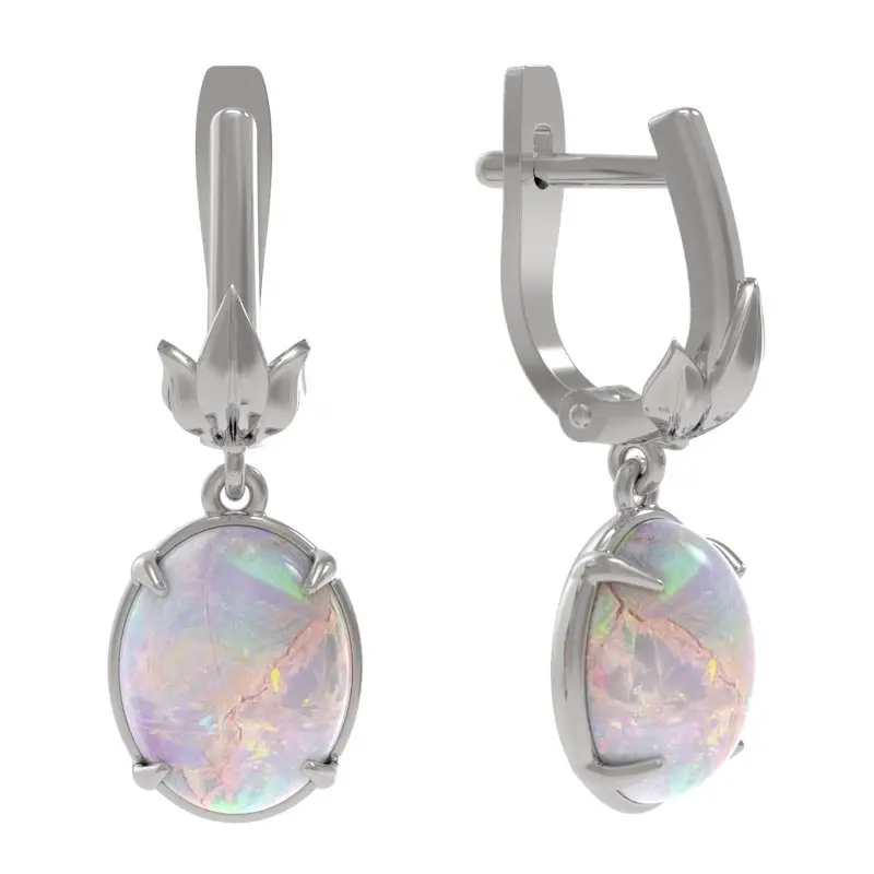 Серьги подвесные из серебра