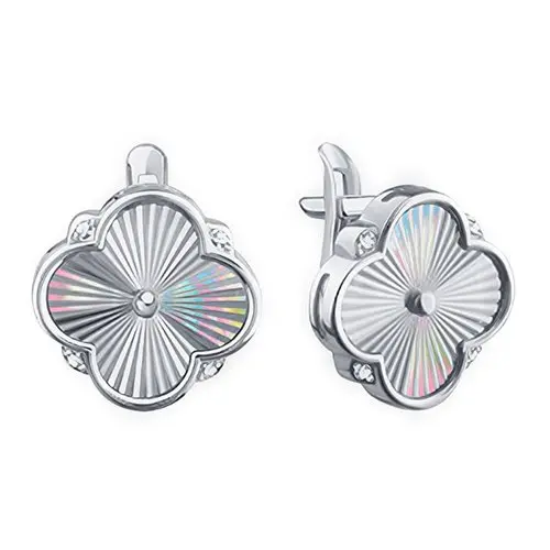 Серьги с английским замком из белого золота