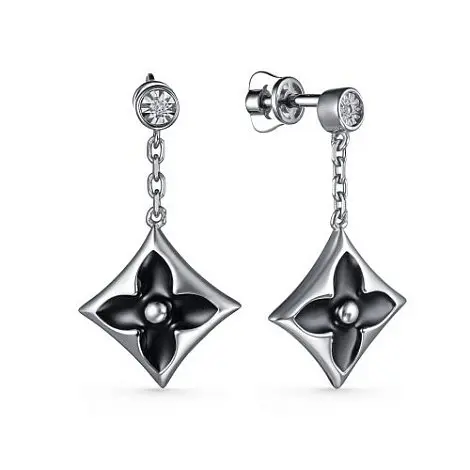 Серьги подвесные из серебра