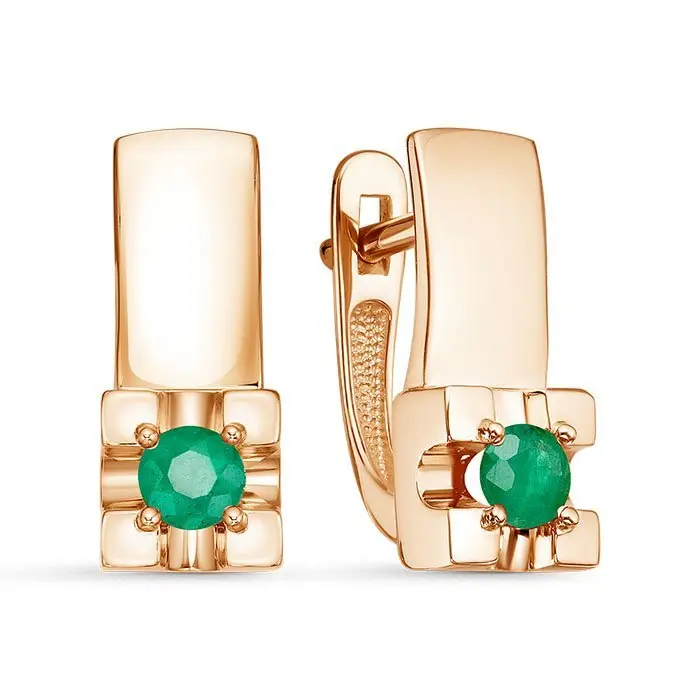 Серьги с английским замком из красного золота