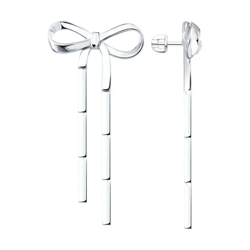 Серьги подвесные из серебра