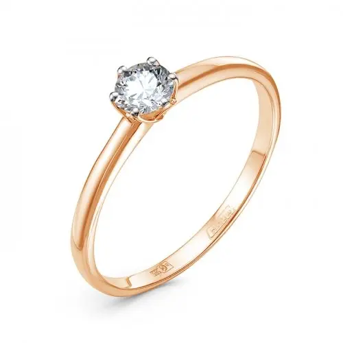 Кольцо помолвочное из комбинированного золота