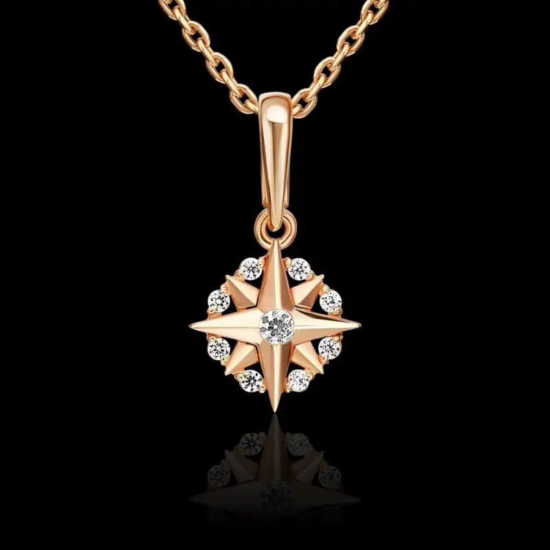 Подвеска декоративная из красного золота