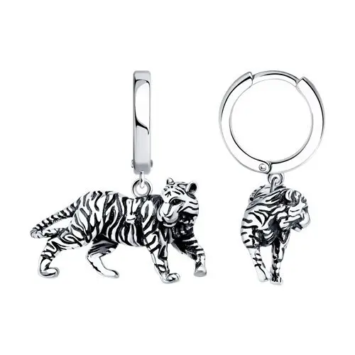 Серьги подвесные из серебра