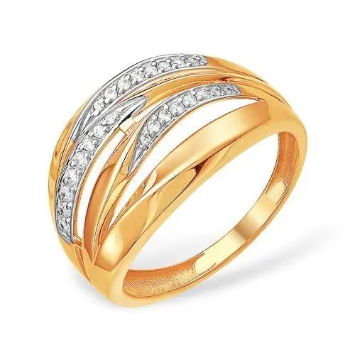 Кольцо декоративное из комбинированного золота