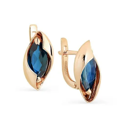 Серьги с английским замком из красного золота