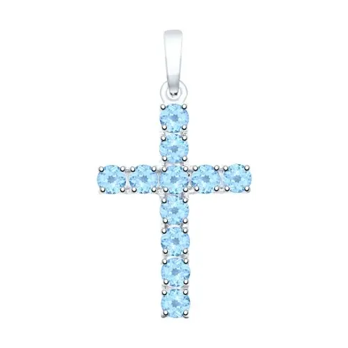 Подвеска декоративный крест из серебра