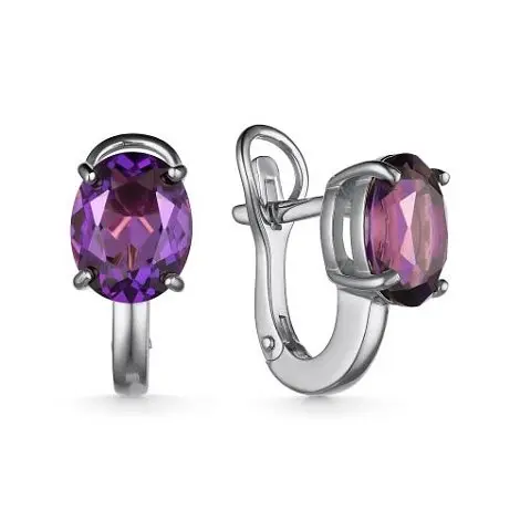 Серьги с английским замком из серебра