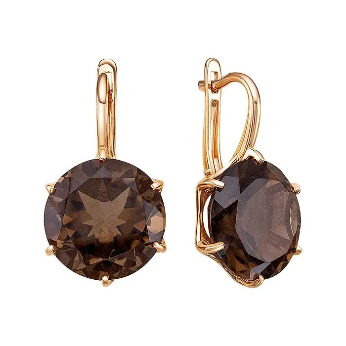 Серьги с английским замком из красного золота