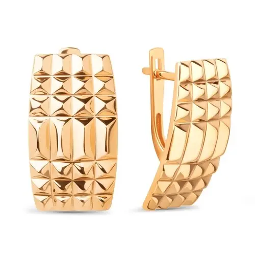 Серьги с английским замком из красного золота