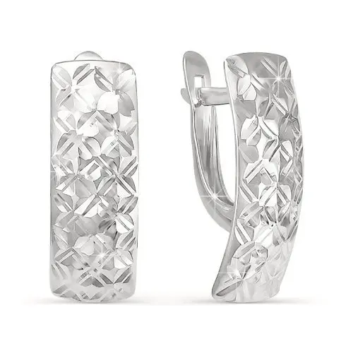 Серьги с английским замком из серебра