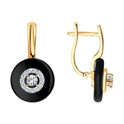 Серьги с английским замком из красного золота