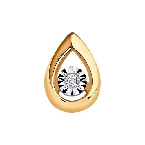 Подвеска бегунок из комбинированного золота