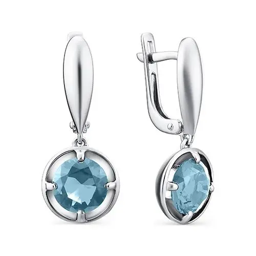 Серьги подвесные из серебра