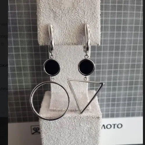 Серьги подвесные из серебра