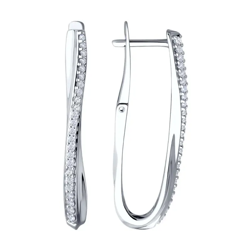 Серьги с английским замком из серебра