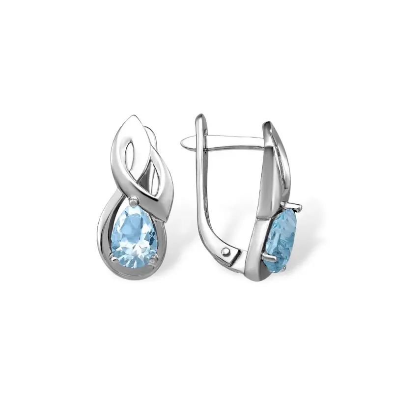 Серьги с английским замком из серебра