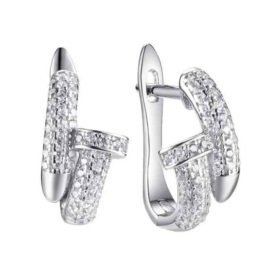 Серьги с английским замком из серебра