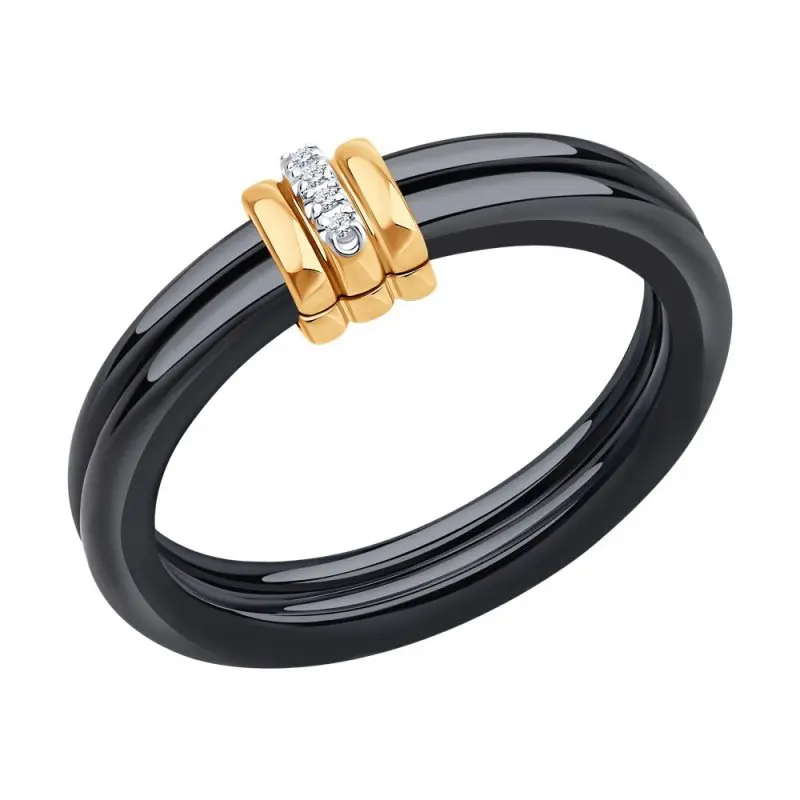 Кольцо декоративное из комбинированного золота