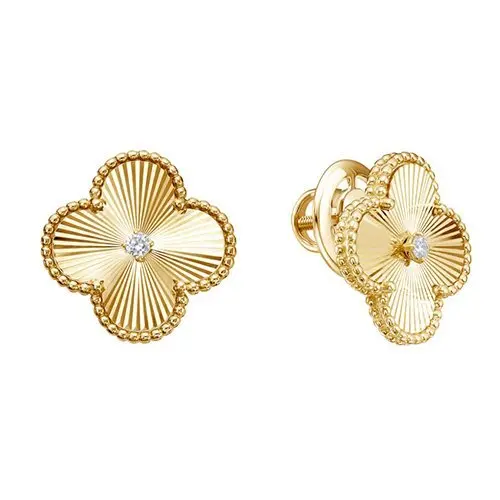 Серьги пуссеты из желтого золота