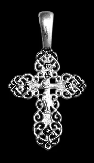 Подвеска крест из серебра