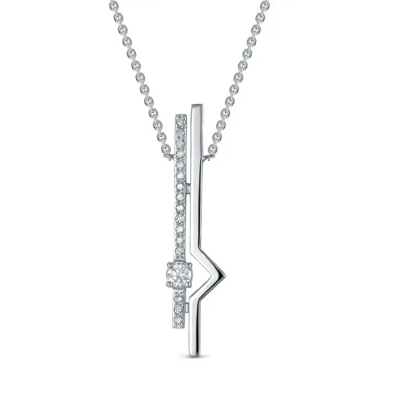 Цепь колье из белого золота