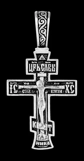 Подвеска крест из серебра