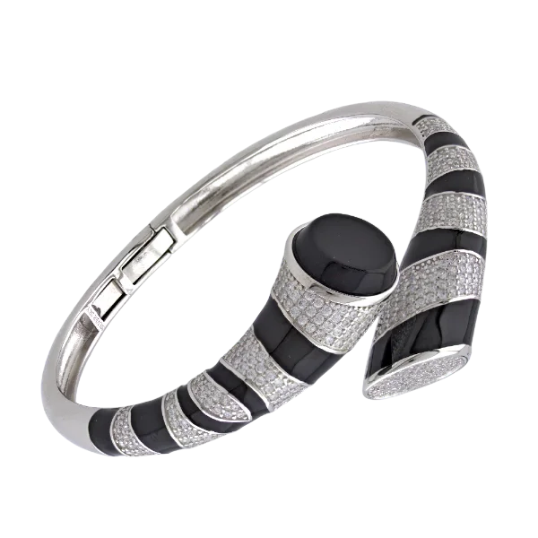 Браслет жесткий из серебра