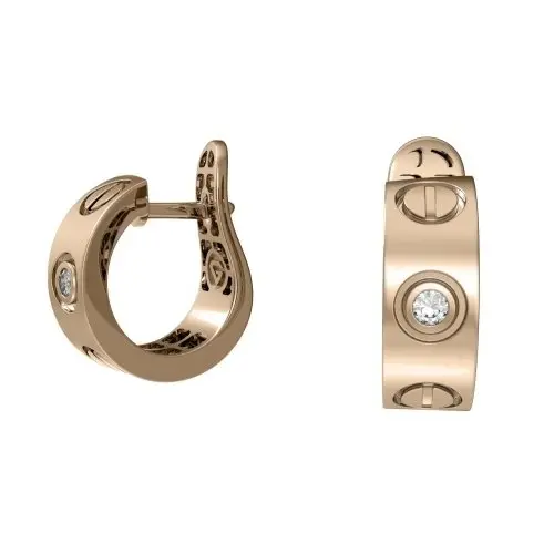 Серьги с английским замком из комбинированного золота