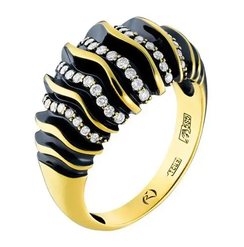 Кольцо декоративное из желтого золота