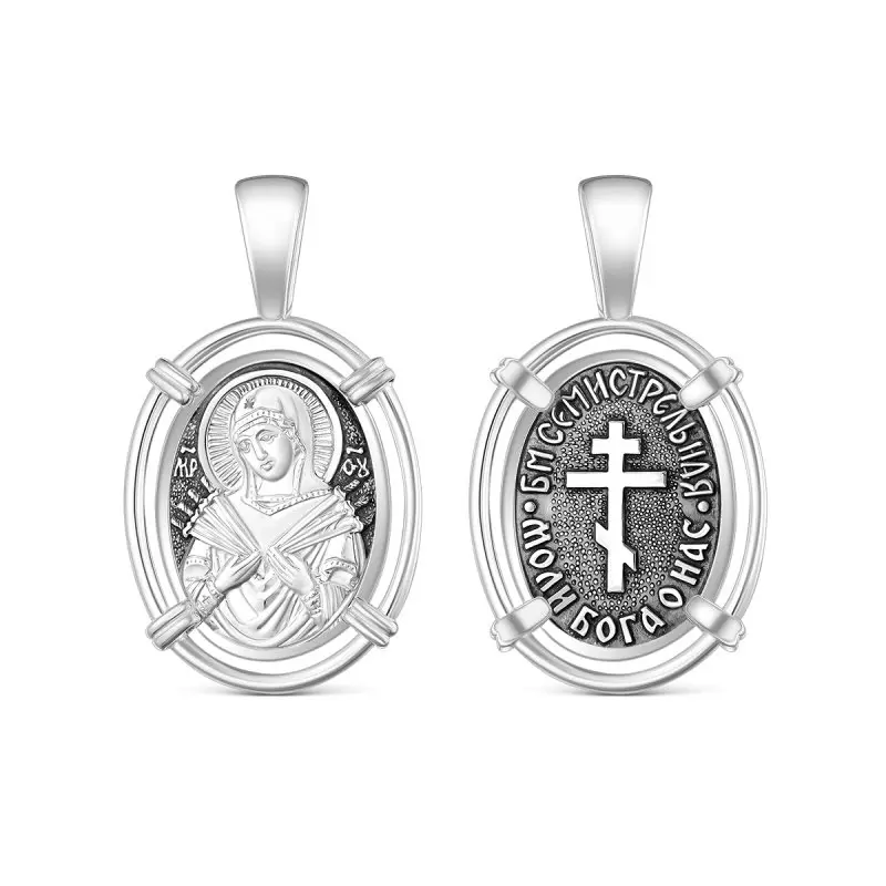 Подвеска икона из черного серебра