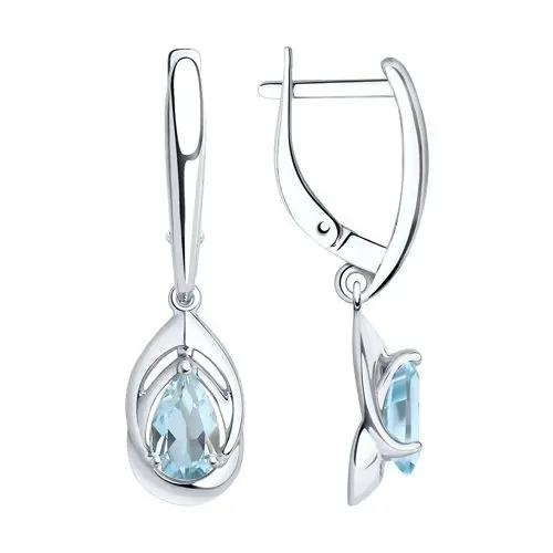 Серьги подвесные из серебра