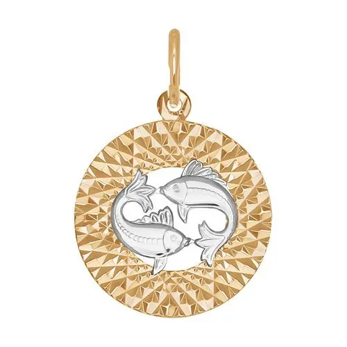 Подвеска знак зодиака из комбинированного золота