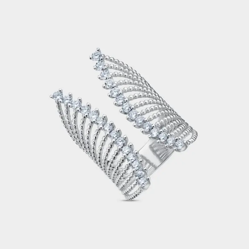 Кольцо декоративное из белого золота