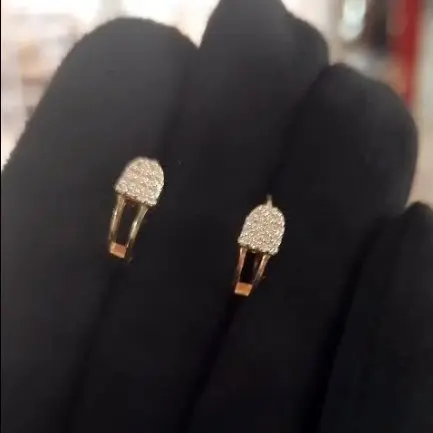 Серьги петельки из красного золота