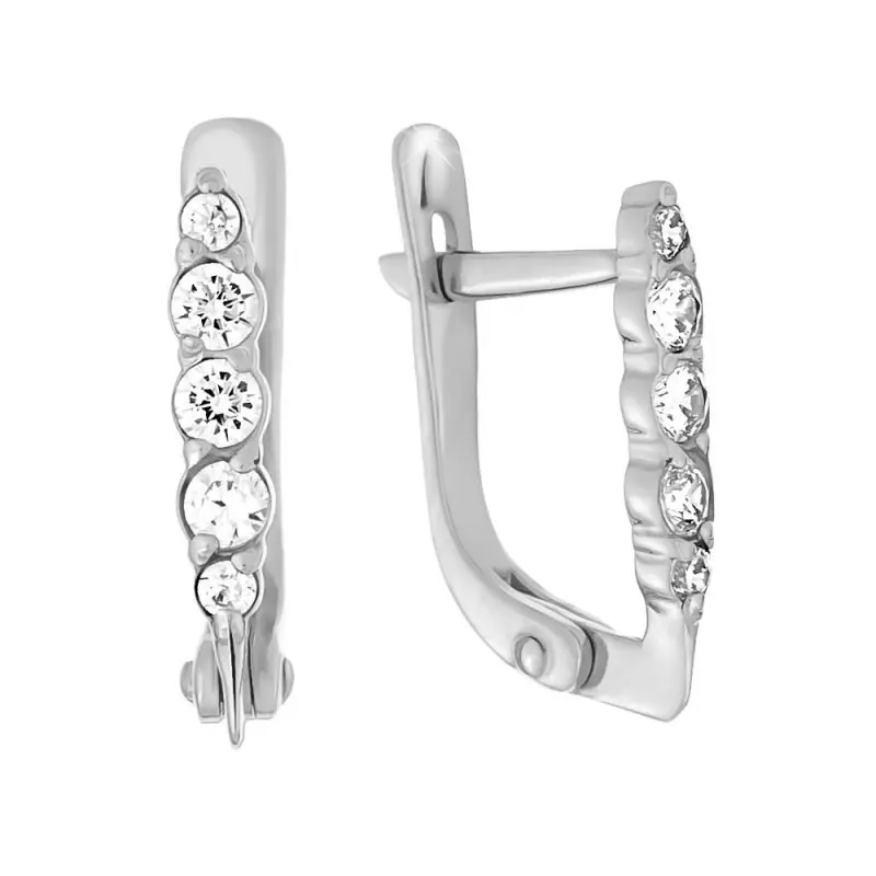 Серьги с английским замком из серебра