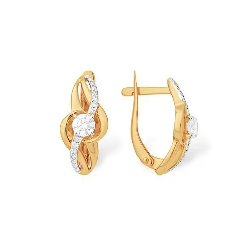 Серьги с английским замком из красного золота