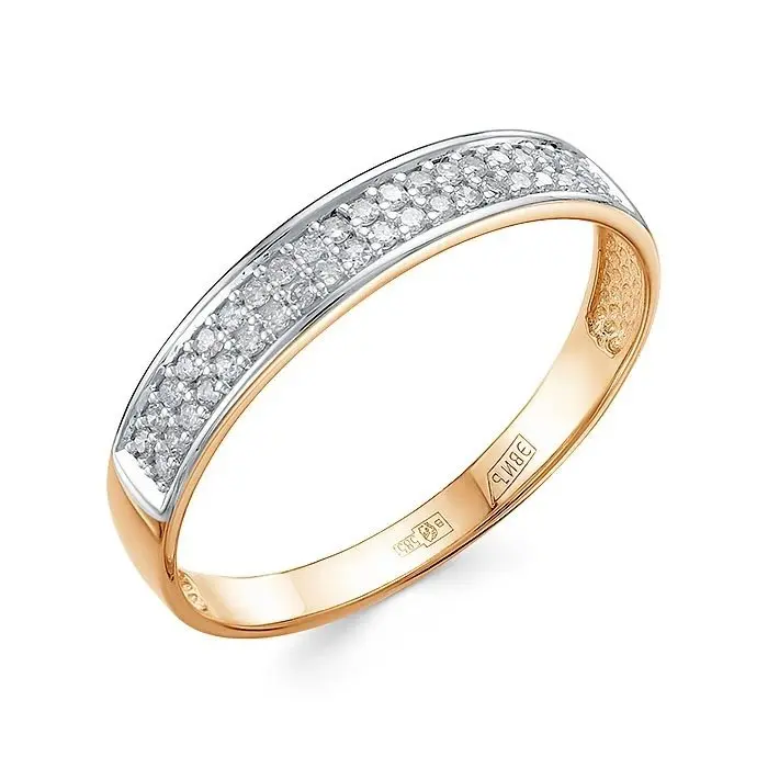 Кольцо декоративное из комбинированного золота