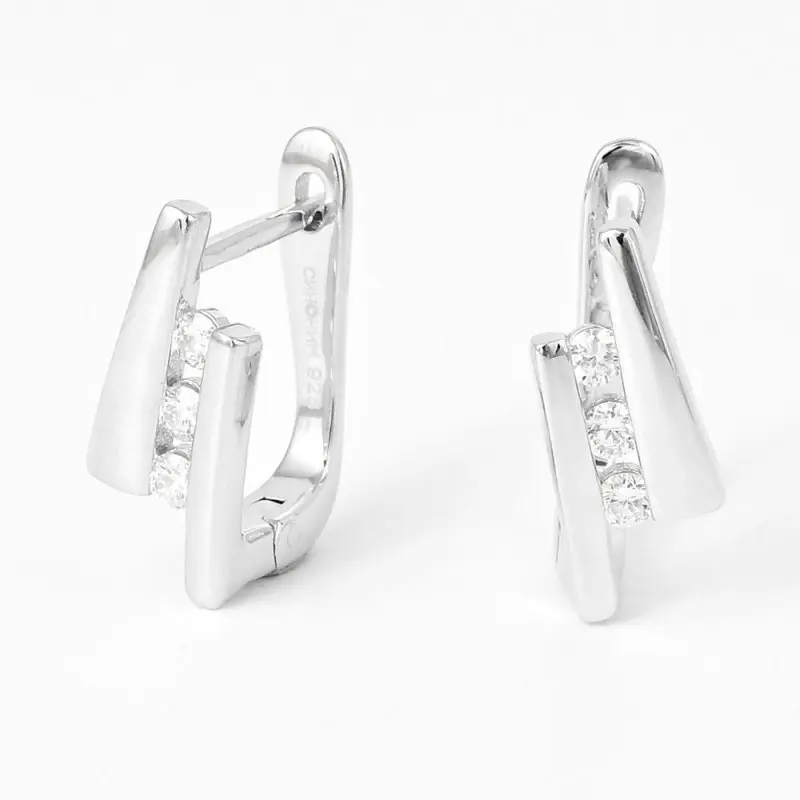 Серьги с английским замком из серебра