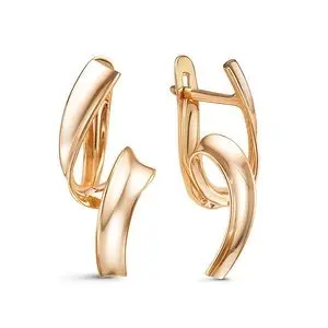 Серьги с английским замком из красного золота