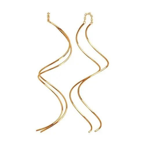 Серьги цепочки из красного золота