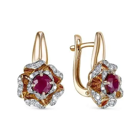 Серьги с английским замком из красного золота