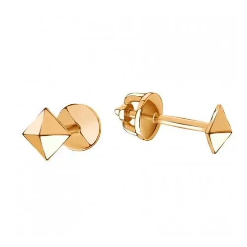 Серьги пуссеты из красного золота